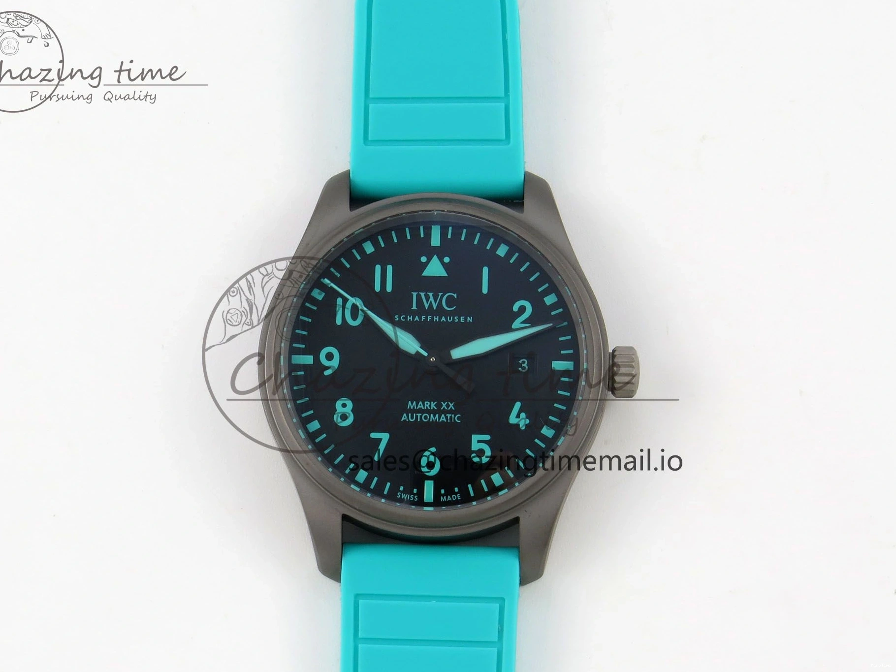 MIROTIME 0109 Pilot Mark XX BLSF 1:1 Best Edition Black Blue Dial on Blue Rubber Strap MIYOTA Sleek 6989